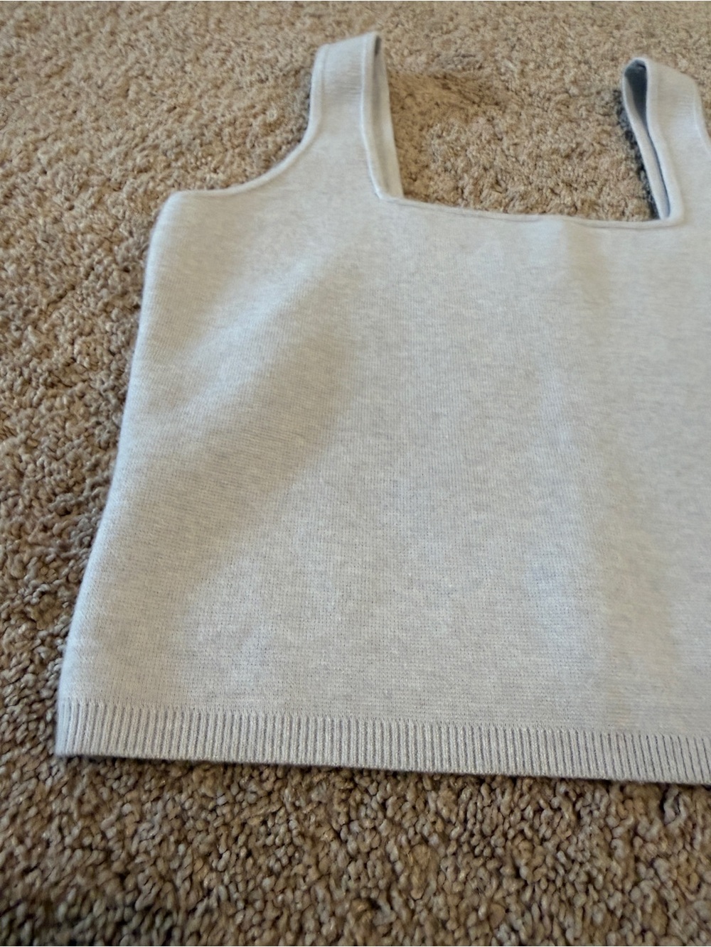 Abercrombie & Fitch soft A&F collection Light Gray Square Neck Knit Tank - Picture 9 of 9